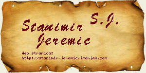Stanimir Jeremić vizit kartica